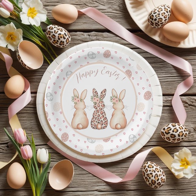 Elegant Easter Bunny custom Paper Plate (Elegant Easter Bunny custom Paper Plates)