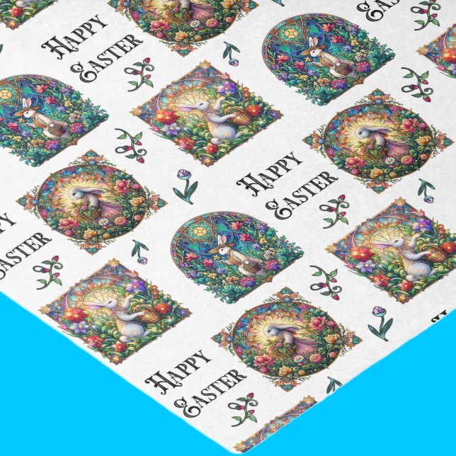 Elegant Easter Bunny Stained Glass Pattern Tissue Paper (Creator Uploaded)