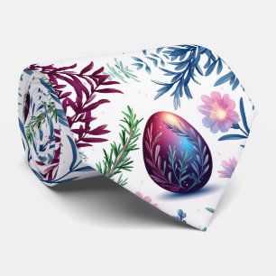 Elegant Easter Egg Botanical Art Tie