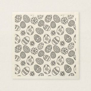 Elegant Easter Eggs Floral Pattern   Paper Napkin