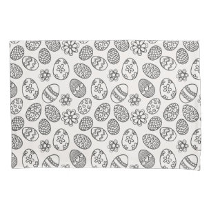 Elegant Easter Eggs Floral Pattern   Pillowcase