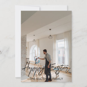 elegant Easter, father family Calligraphy photo Card