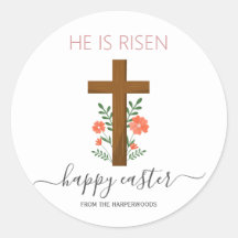 Elegant Easter Floral Calligraphy Christian Cross