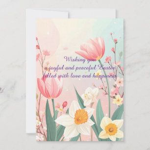 Elegant Easter Greeting Card – Pastel Floral 2D