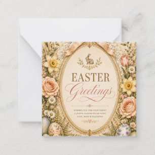 Elegant Easter Greeting ,Vintage Botanical style Card
