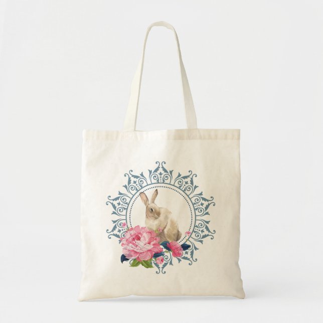 Elegant Easter Rabbit design Tote Bag (Front)