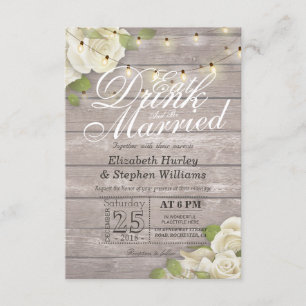 Elegant EAT Drink & Be Married Wedding Invitations