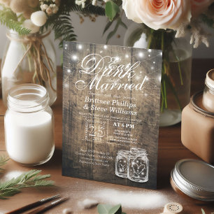 Elegant EAT Drink & Be Married Wedding Invitations