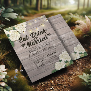 Elegant EAT Drink & Be Married Wedding Invitations