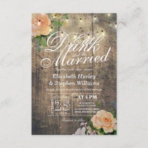 Elegant EAT Drink & Be Married Wedding Invitations