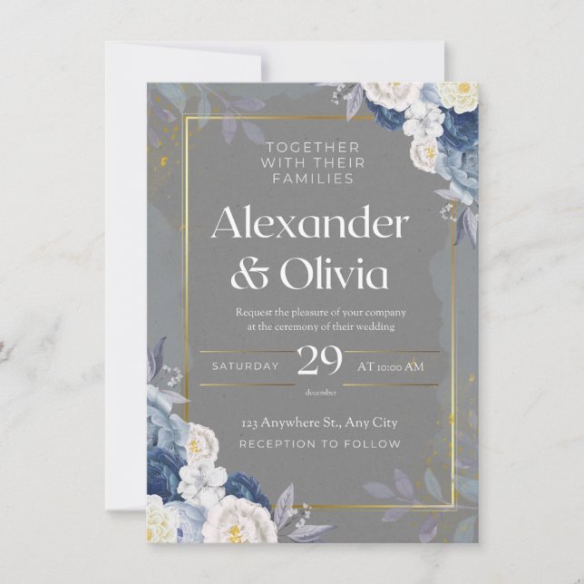 Elegant & Eco-Friendly: Custom Digital Wedding Inv Invitation (Front)
