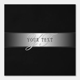 Elegant Editable Monogram Script Writing   Black Wallpaper