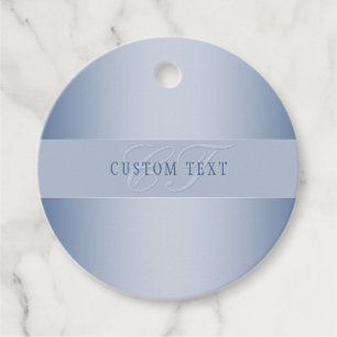 Elegant Editable Monogram Script Writing   Blue Favour Tags