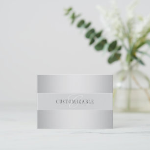 Elegant Editable Monogram Script Writing   Grey Card