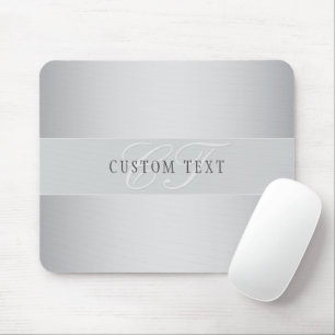 Elegant Editable Monogram Script Writing   Grey Mouse Pad