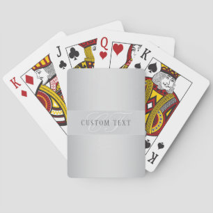 Elegant Editable Monogram Script Writing   Grey Playing Cards