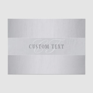 Elegant Editable Monogram Script Writing   Grey Tissue Paper