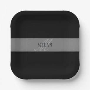 Elegant Editable Script Business Name/other Text Paper Plate