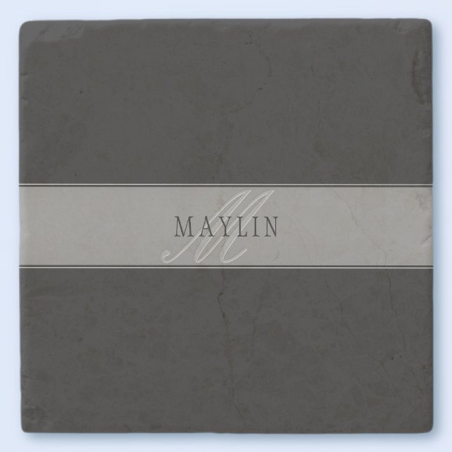 Elegant Editable Script Business Name/other Text Stone Coaster (Creator Uploaded)