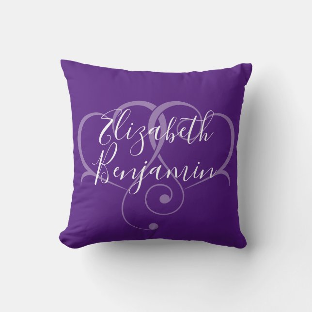 Elegant Editable Simple Heart Design-Throw Pillow (Front)