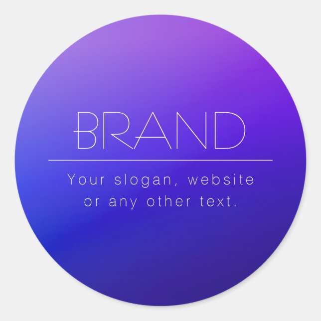 Elegant Editable Text & Modern Fading Purple Colou Classic Round Sticker (Front)