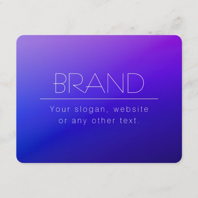Elegant Editable Text & Modern Fading Purple Colou Enclosure Card (Front)