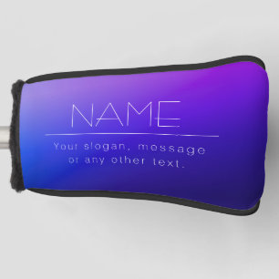 Elegant Editable Text & Modern Fading Purple Colou Golf Head Cover