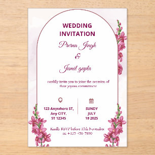 Elegant Editable Wedding Invitation   Modern Flora