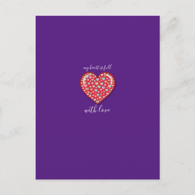 Elegant Editibale Simple Heart Design Postcard (Front)