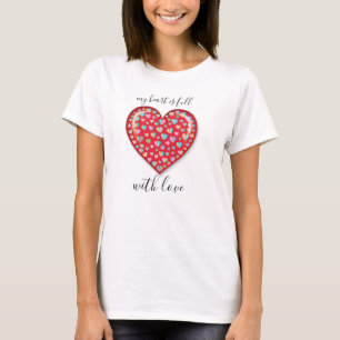 Elegant Editibale Simple Heart Design T-Shirt