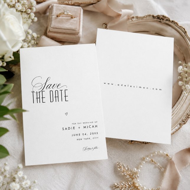 Elegant Editorial Black & White Save The Date Card (Creator Uploaded)