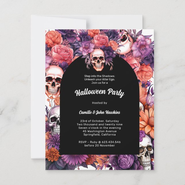 Elegant Eerie Affair: A Sophisticated Halloween Invitation (Front)