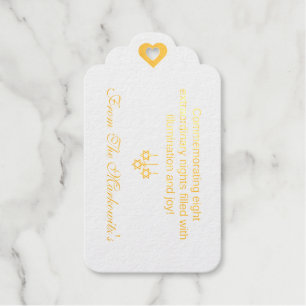 Elegant Egg Shell White Hanukkah Gold Gift Tags