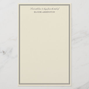 Elegant Eggshell Sent With Love & Hugs Stationery