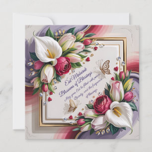Elegant Eid Al Adha Greeting Card with White Calla