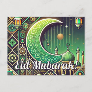 Elegant Eid al-Fitr Postcard Eid Mubarak Holiday