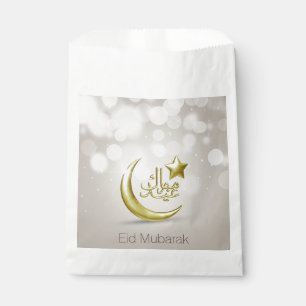Elegant Eid Mubarak Gold Moon Star - Favour Bag
