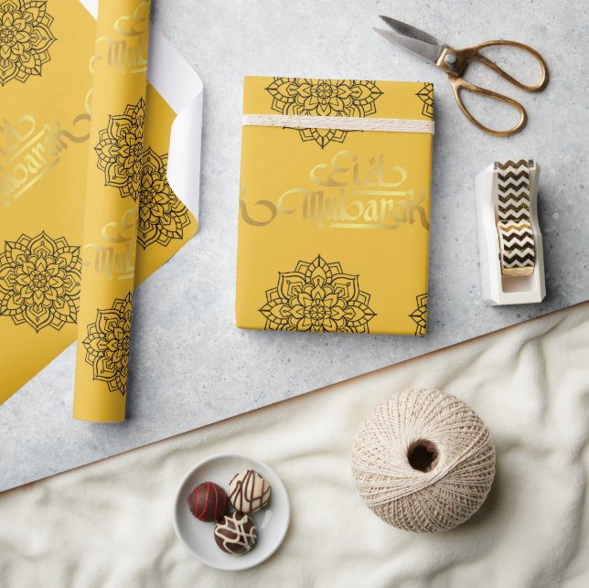 Elegant Eid Wrapping Paper_Mandala- 6ft Roll Wrapping Paper (Crafts)
