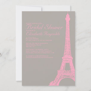 Elegant Eiffel Tower Bridal Shower Invitations