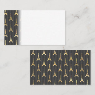 Elegant Eiffel Tower France Yellow Black Vertical Place Card
