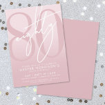 Elegant Eighty Pink 80th Birthday Party Invitation<br><div class="desc">Celebrate eighty years in style with this modern blush pink gradient 80th birthday party invitation. The design features a large black "80" across most of the card, with a handwritten script-style white "Eighty" layered over it for a bold, contemporary look. The soft blush pink background with a light pink or...</div>