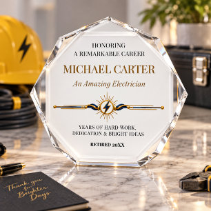 Elegant Electrician Retirement Career Keepsake Photo Block