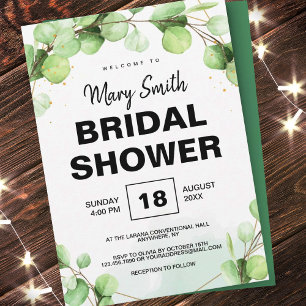 Elegant Elegant Eucalyptus wedding bridal shower Invitation
