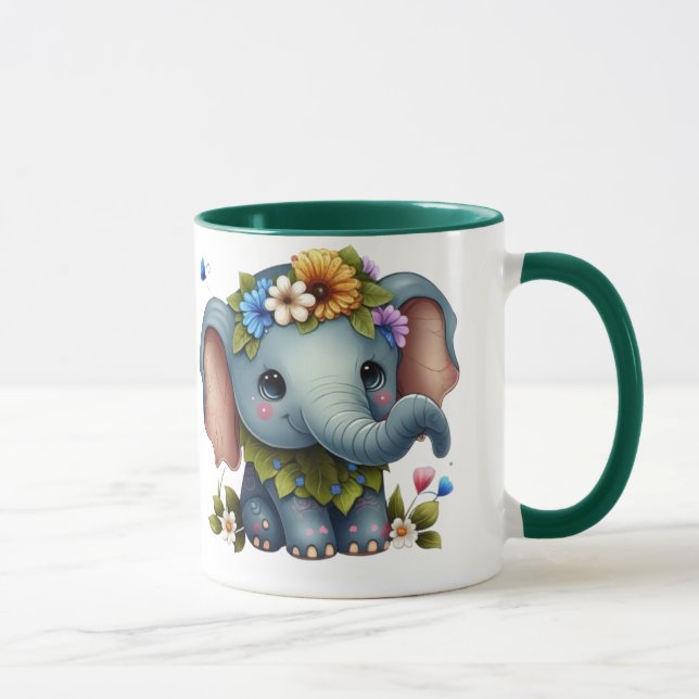 Elegant Elephant Design Cup (Right)