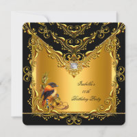 Elegant Elite Bird Black Gold Birthday Party