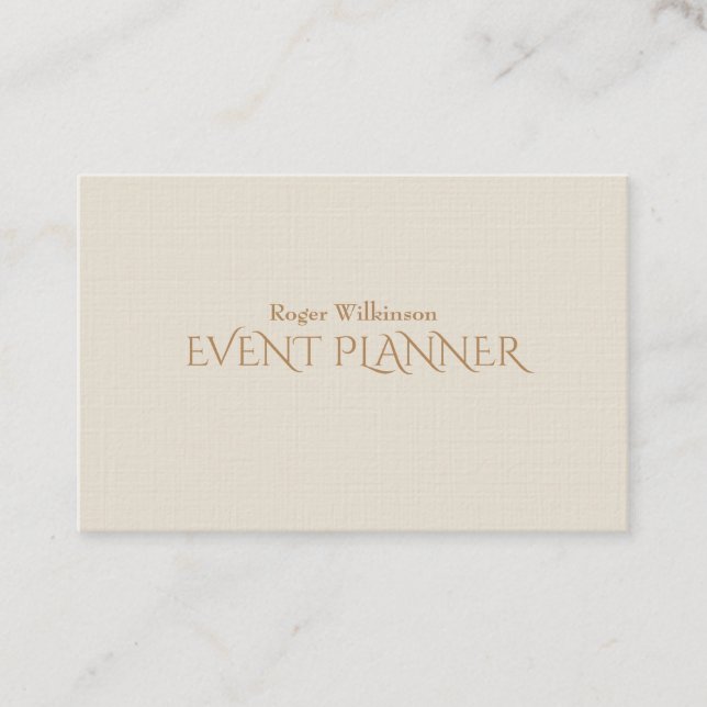 Elegant elite tan cream cover stylish business card (Front)