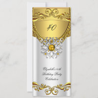 Elegant Elite White Jewel Gold Birthday Party