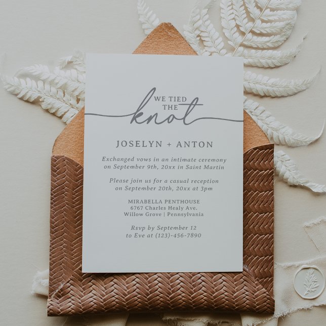 Elegant Elopement and Wedding Reception  Invitation (Creator Uploaded)