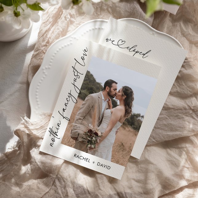 Elegant Elopement Party Photo Wedding Reception Invitation (Creator Uploaded)
