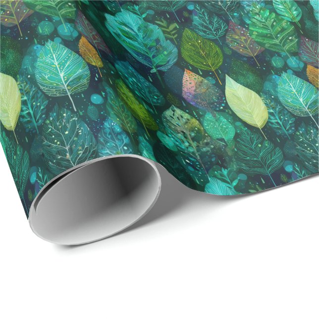 Elegant Elven Leaf D&D Nature Wrapping Paper (Roll Corner)